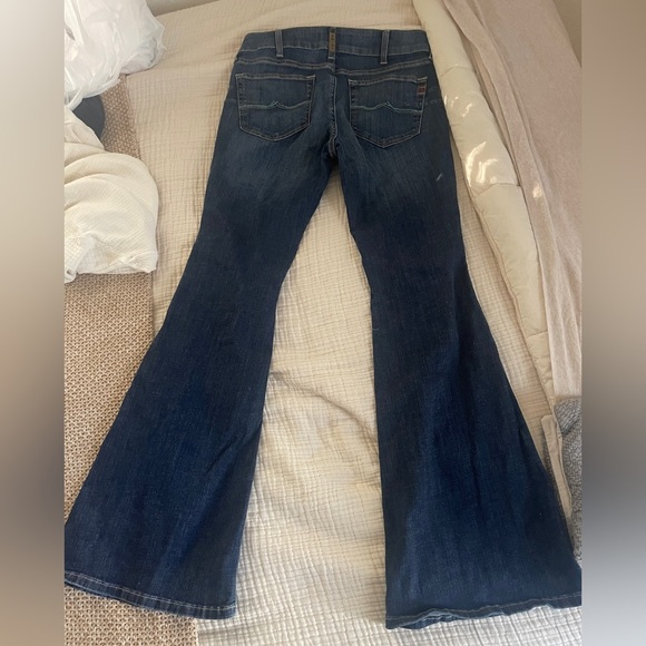 Ariat REAL woman’s Dark Wash High Waisted FLARE distressed Jeans Size 30R - Picture 9 of 9